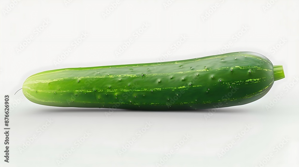 Green Cucumber on White Background 3D Illustration Green Cucumber on White Background 3D Illustration