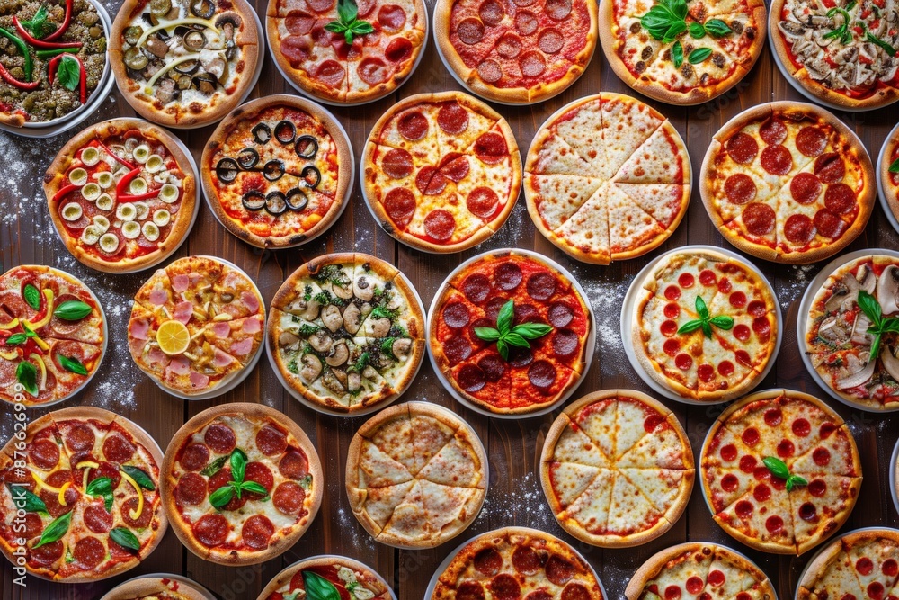 pizza with various toppings pizza with various toppings