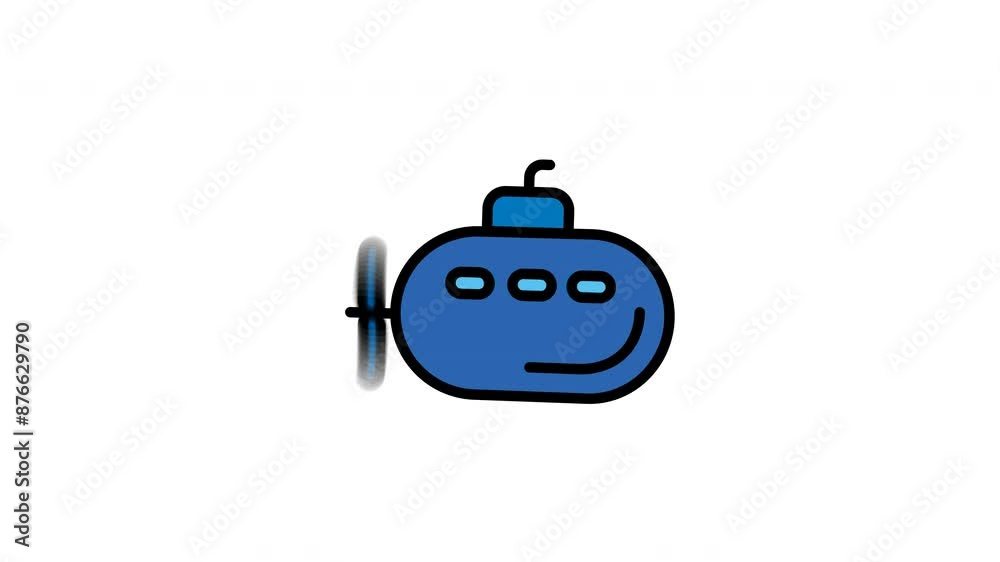 Animated Submarine Icon inFilled Line Style with Alpha Channel. Perfect for Project and Presentations Animated Submarine Icon inFilled Line Style with Alpha Channel. Perfect for Project and Presentations