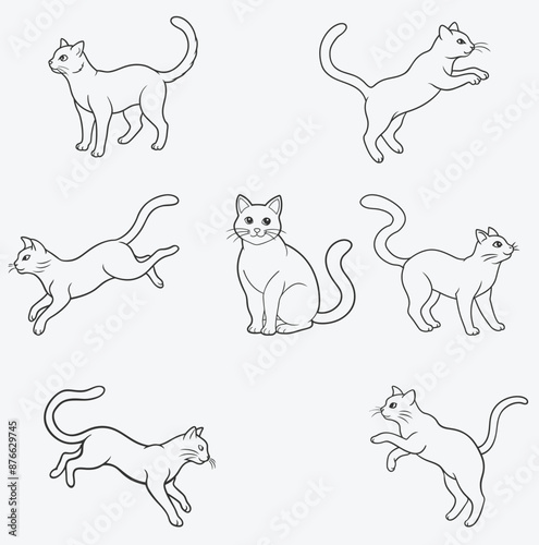 Ultimate Cat Line Art Vector Set, Over 100 Exquisite Designs for CreativesArt & Illustration