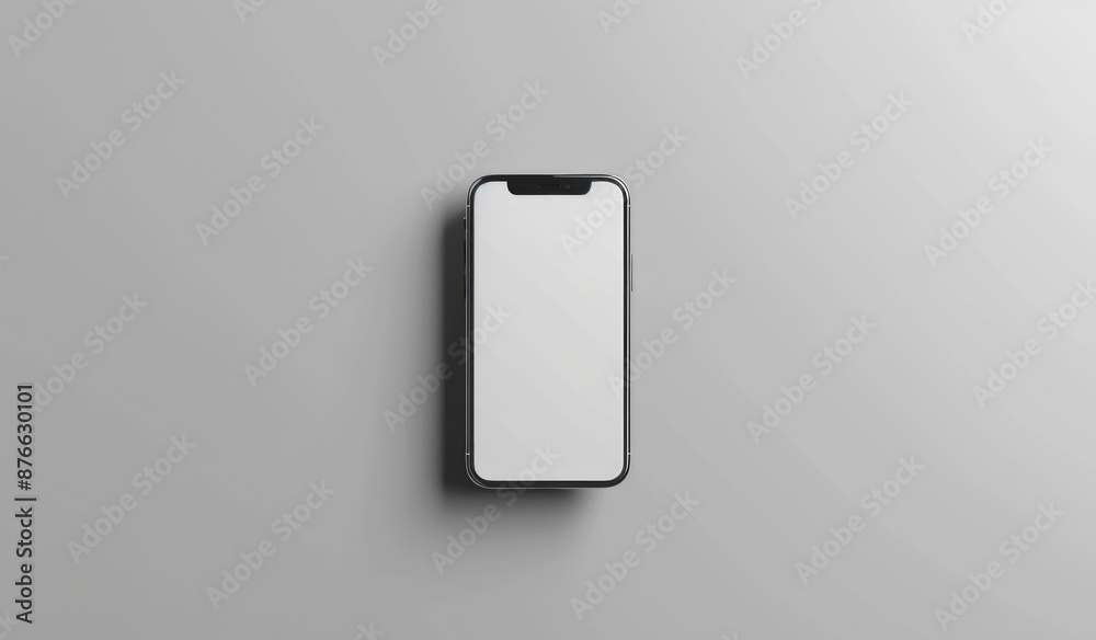Black Smartphone on Grey Background Black Smartphone on Grey Background