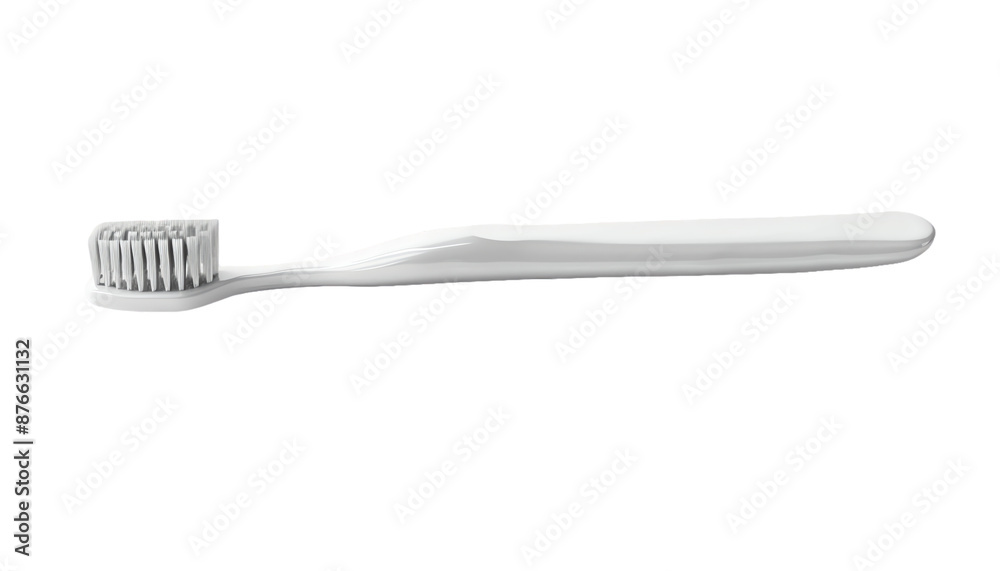 Close up of a white toothbrush with soft bristles. Close up of a white toothbrush with soft bristles.