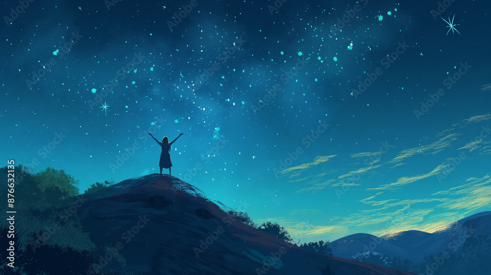 silhouette of a person on a mountain silhouette of a person on a mountain
