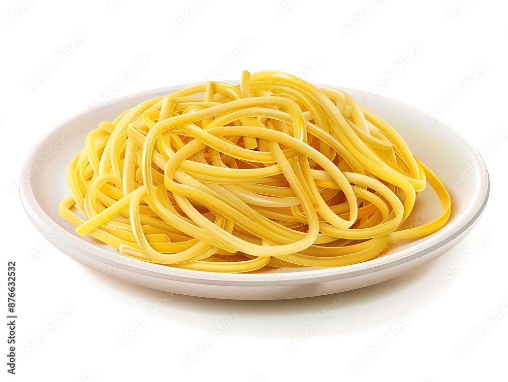 Illustration of Spaghetti Pasta in a White Plate Illustration of Spaghetti Pasta in a White Plate