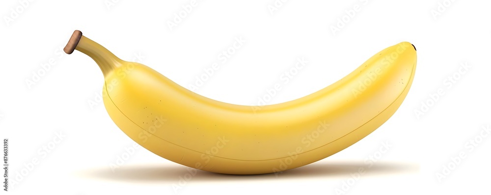 Realistic 3D Render of a Single Yellow Banana Realistic 3D Render of a Single Yellow Banana