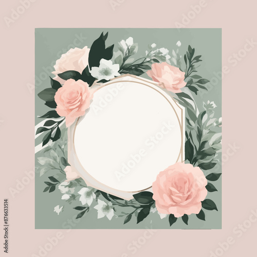 Design an elegant wedding invitation featuring floral