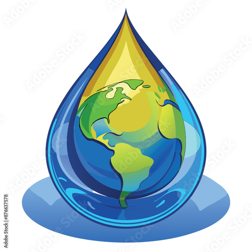 photo-realistic a single water drop in a vast universe enclosed in a monochromatic blue background with no backdrop