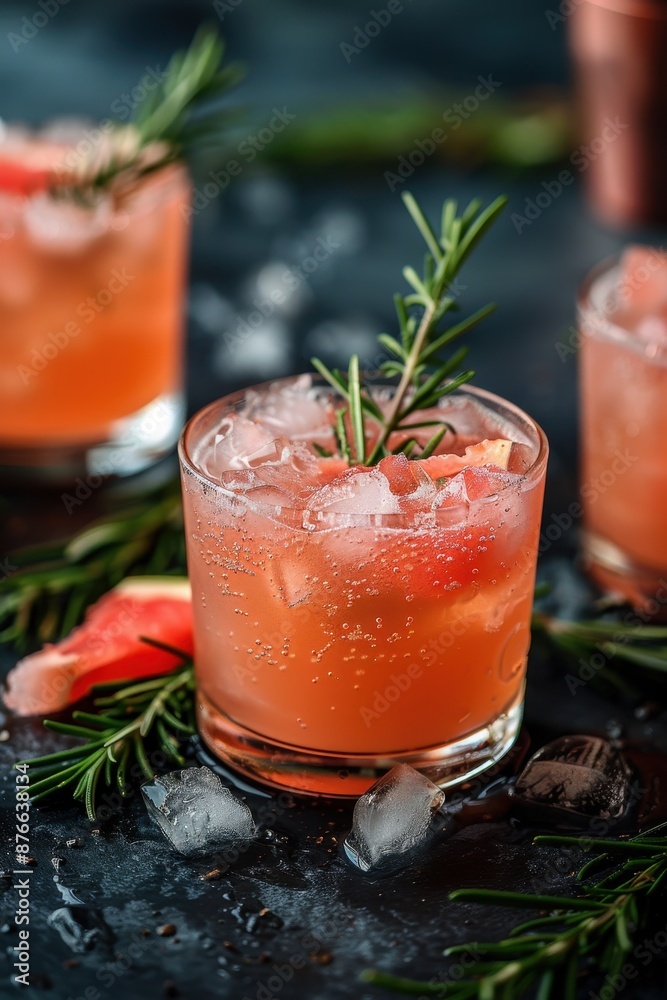 Refreshing Grapefruit Cocktail with Rosemary Garnish Refreshing Grapefruit Cocktail with Rosemary Garnish