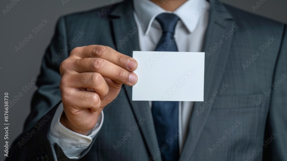 カードを持った男性
