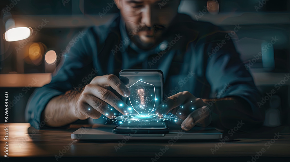 Office Cybersecurity Warning: Data Protection and Hacker