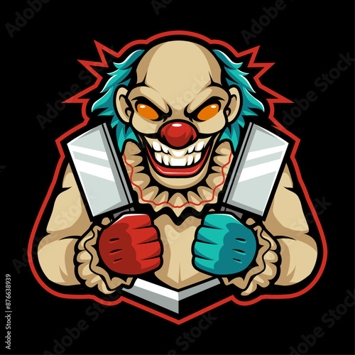 clown mascot esport logo design