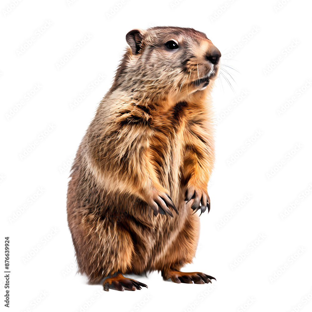 Fototapeta premium Groundhog png, AI Generated