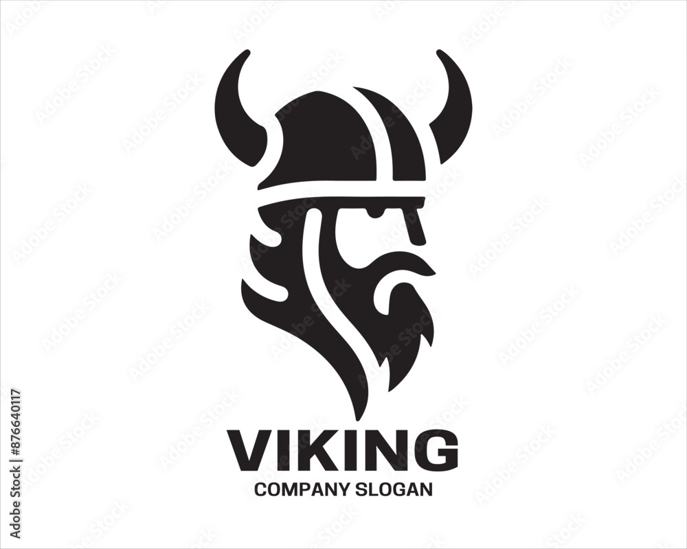 Viking Head Logo Design Icon Symbol Vector Template. Viking Silhouette. Viking Head Logo Design Icon Symbol Vector Template. Viking Silhouette.