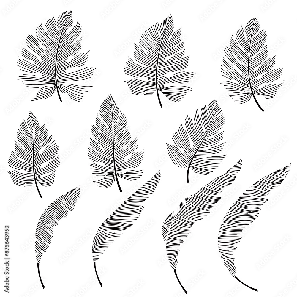 An abstract representation of tropical plants,