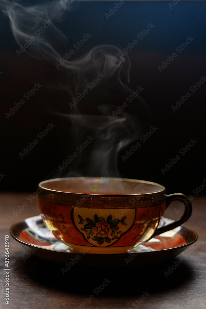 Fototapeta premium Japan cup containing hot tea
