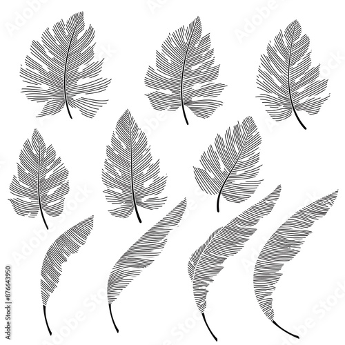 An abstract representation of tropical plants,