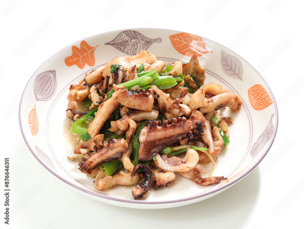 Fried squid with chili, a Chinese delicacy Fried squid with chili, a Chinese delicacy