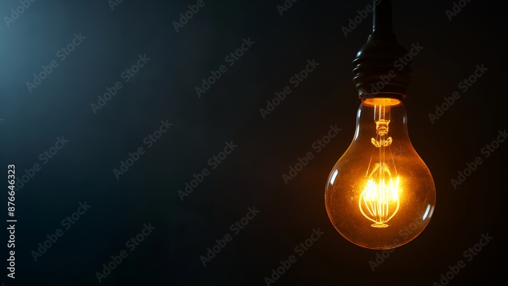 Lighted hanging bulbs against the backdrop of a black wall Lighted hanging bulbs against the backdrop of a black wall