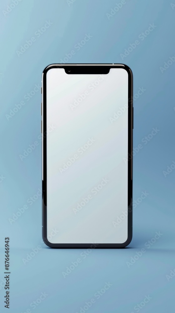 Modern Smartphone Blank screen template. Mockup Mobile phone white screen device. Realistic 3d design in cartoon style. Blue background. vector illustration Modern Smartphone Blank screen template. Mockup Mobile phone white screen device. Realistic 3d design in cartoon style. Blue background. vector illustration