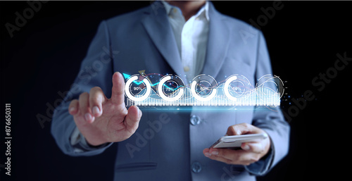 An arrow for a growth strategy is drawn for a business analysis report graph Business Development, Financial Plans, and Strategies There are three strategies for business growth.