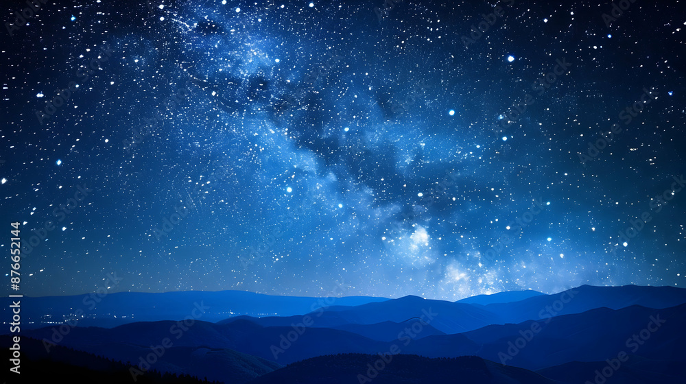 Stars twinkling in a clear night sky, creating a breathtaking celestial scene Stars twinkling in a clear night sky, creating a breathtaking celestial scene