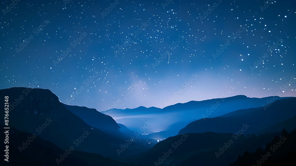 Stars twinkling in a clear night sky, creating a breathtaking celestial scene Stars twinkling in a clear night sky, creating a breathtaking celestial scene