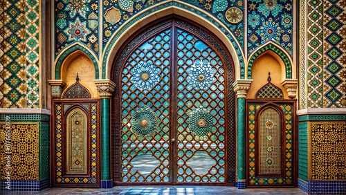 Gate with Islamic and middle east style background.