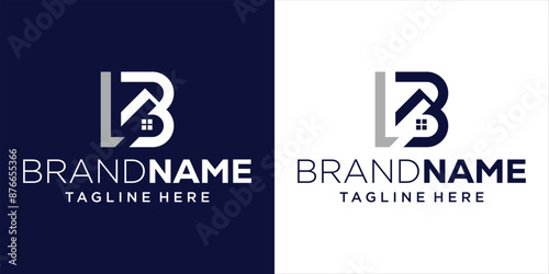 Creative LB Letter Logo With House, Design Inspiration, Illustration, Vector