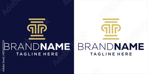 Creative Legal Logo Design Letter P Simple Luxury Pillar Line For Lawyer or Museum Logo, Design Inspiration, Illustration, Vector