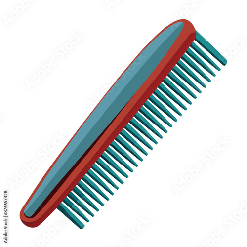 Practical The vector artwork of a comb on a white backdrop is used for combing hair.