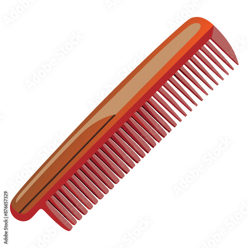 Practical The vector artwork of a comb on a white backdrop is used for combing hair.