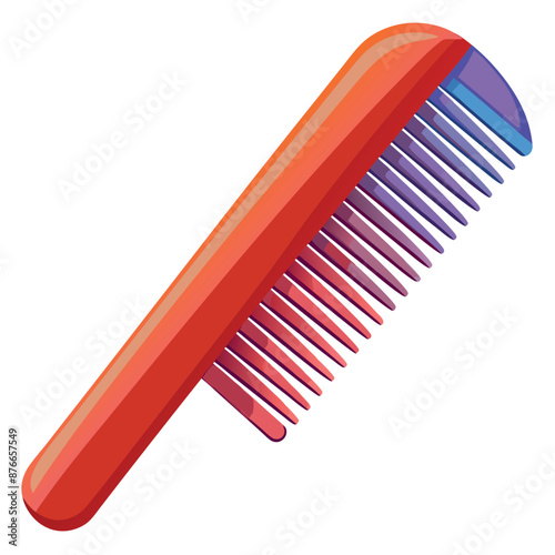 Practical The vector artwork of a comb on a white backdrop is used for combing hair.