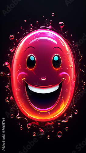 AI generated image of a pink color smiley face