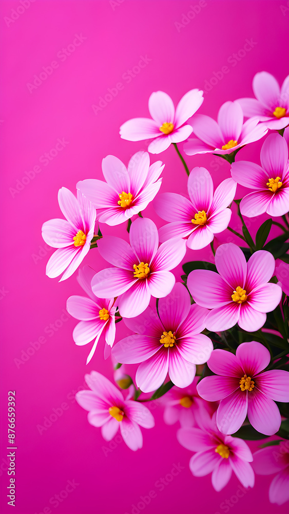AI generated image of flowers on pink color background