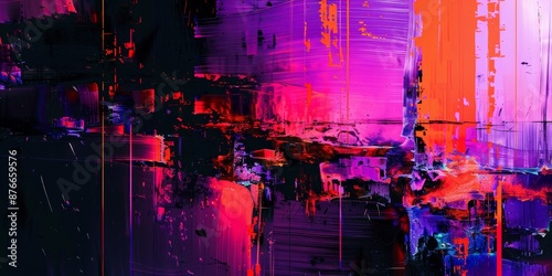 Abstract glitch art with distorted visuals and vibrant colors, evoking a sense of digital disarray and creativity