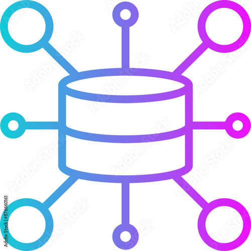 Content Delivery Network Gradient Icon Vector