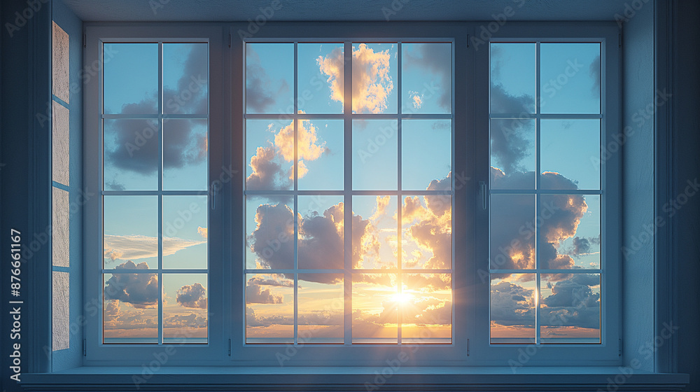 Fototapeta premium 窓の外が青空