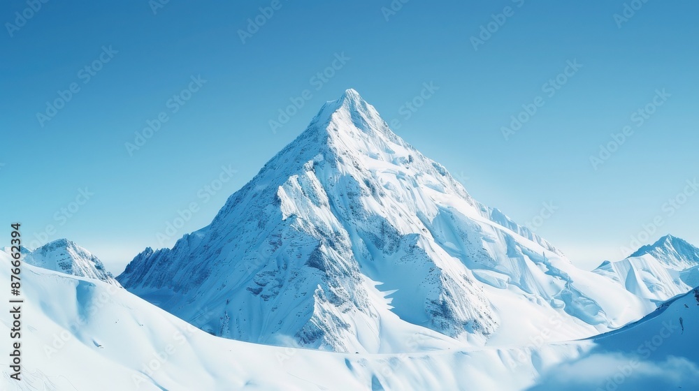 A breathtaking snowy mountain peak under a clear blue sky, showcasing the beauty of a pristine winter landscape in the high altitude region. A breathtaking snowy mountain peak under a clear blue sky, showcasing the beauty of a pristine winter landscape in the high altitude region.