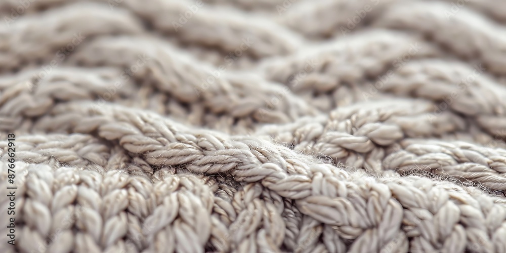 Close-up of a knitted sweater, showing the detailed weave and texture of the yarn Close-up of a knitted sweater, showing the detailed weave and texture of the yarn