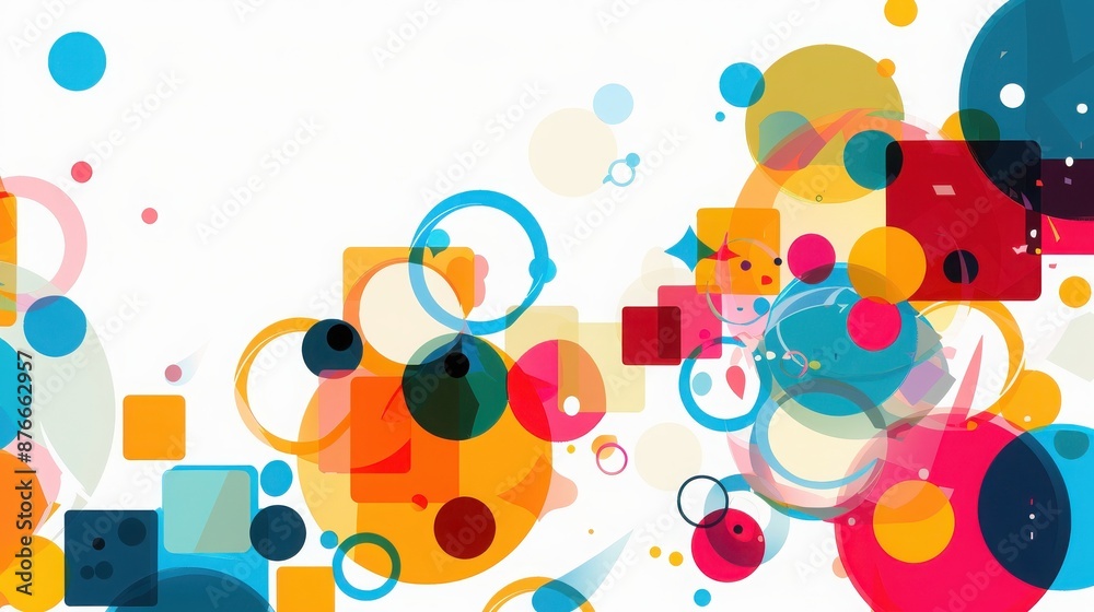 Colorful abstract geometric shapes white background, perfect creative design projects modern art inspiration. Colorful abstract geometric shapes white background, perfect creative design projects modern art inspiration.