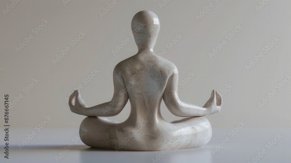 Minimalist sculpture of a person in a seated meditation pose. Peaceful and serene artwork, ideal for modern home decor or yoga inspired themes. Minimalist sculpture of a person in a seated meditation pose. Peaceful and serene artwork, ideal for modern home decor or yoga inspired themes.