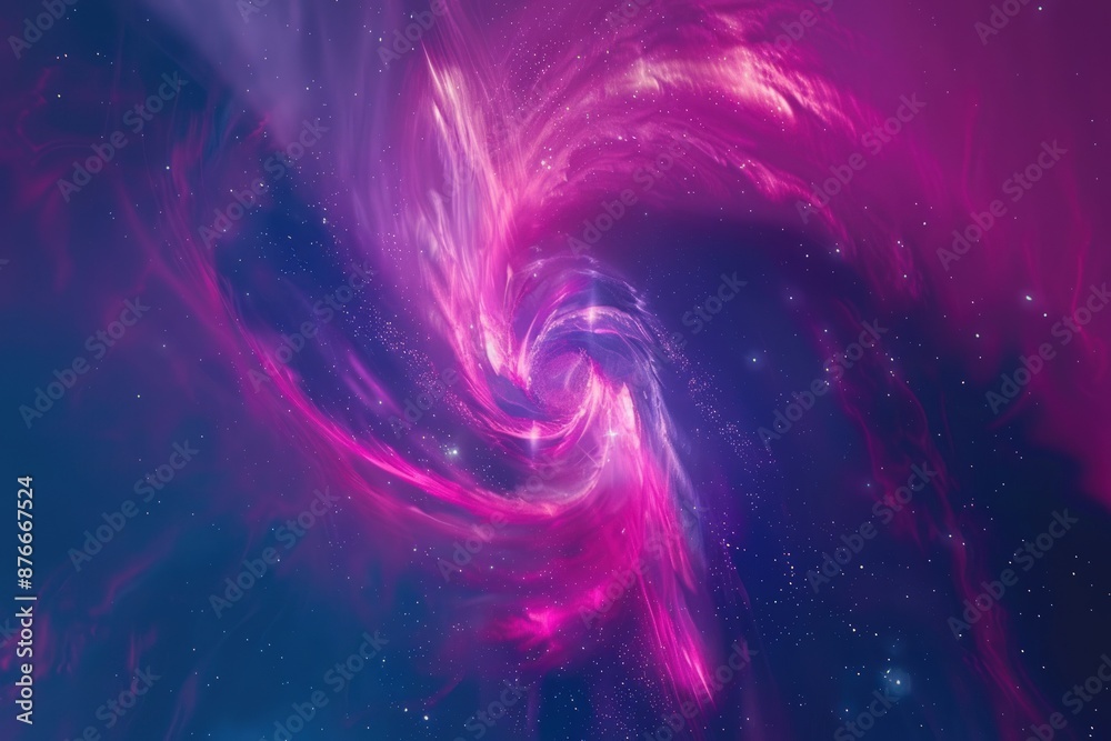 Cosmic Spiral: A Symphony of Pink and Blue