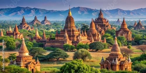 Ancient temples and pagodas of Bagan, Myanmar, Bagan, Myanmar, temples, pagodas, ancient, architecture, ruins, landscape