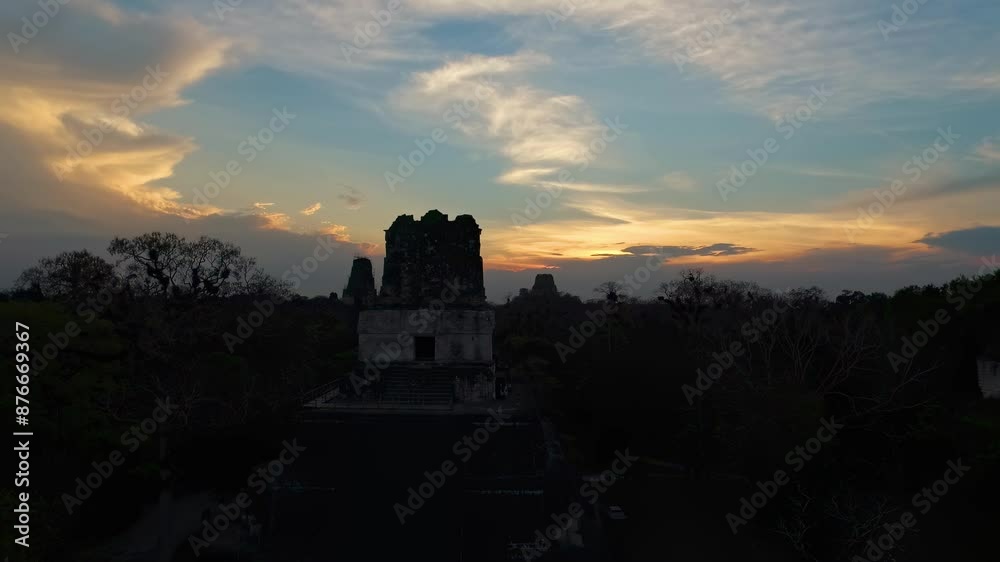 Sunset Over Tikal and the ancient maya temples Sunset Over Tikal and the ancient maya temples