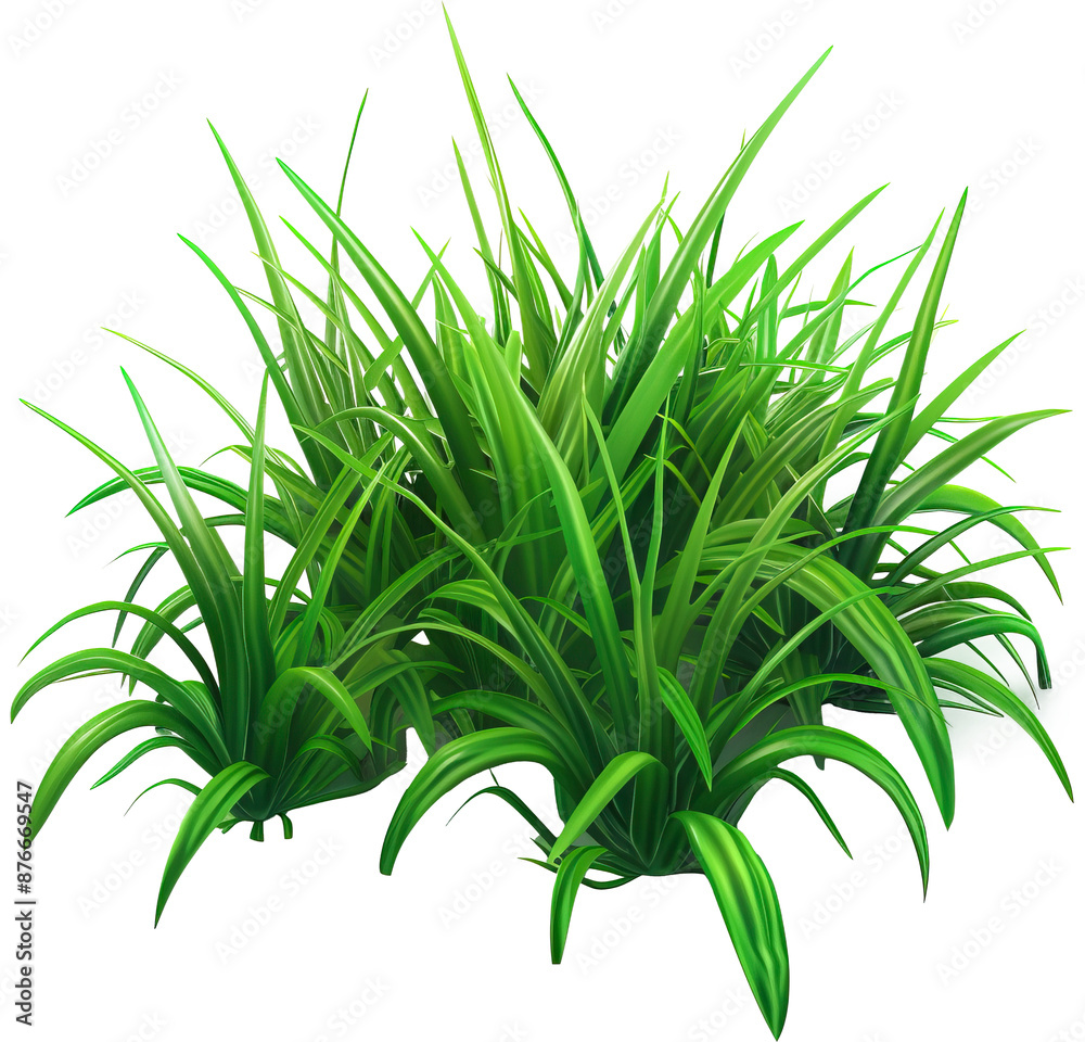 Obraz premium Fresh green grass isolated on transparent background. PNG