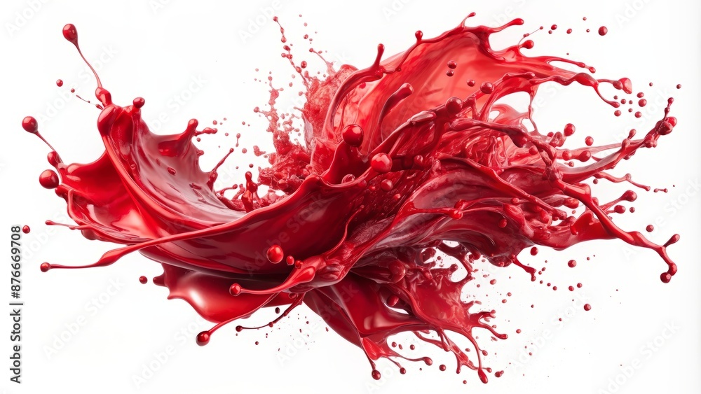 Red Liquid Splash. Isolated On White Background. 3D Illustration. Red Liquid Splash. Isolated On White Background. 3D Illustration.