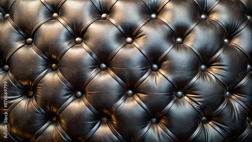 Black Tufted Leather Texture With Diamond Pattern. Black Tufted Leather Texture With Diamond Pattern.