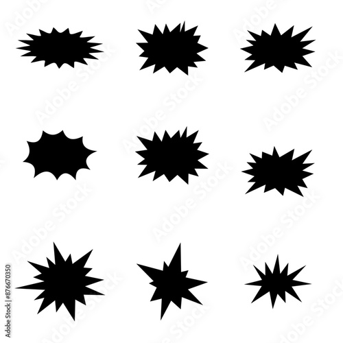Bubble bursting shape icon in flat set. isolated on transparent background. 