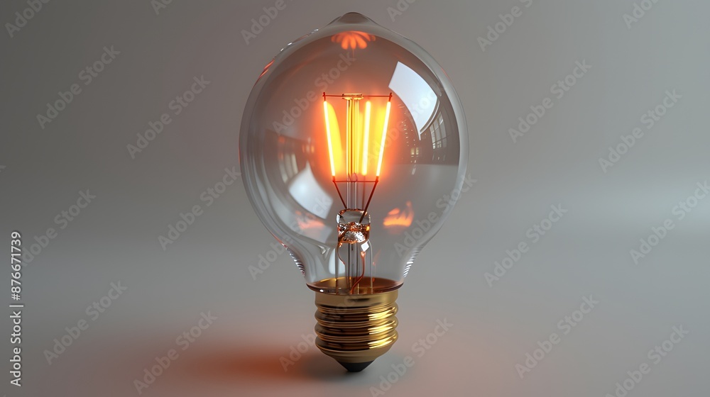 Medium Shot of Clear, Unlit Lightbulb
