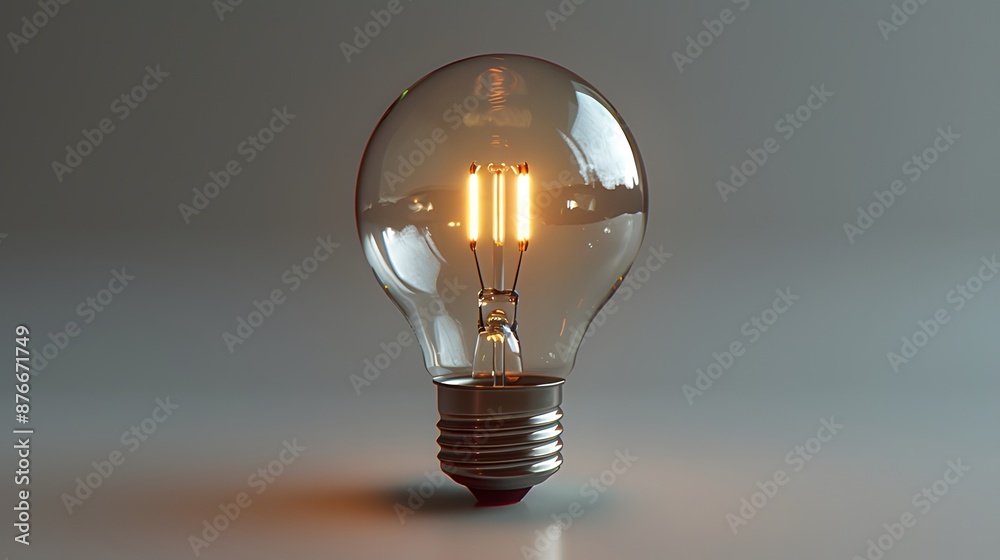 Medium Shot of Clear, Unlit Lightbulb Medium Shot of Clear, Unlit Lightbulb